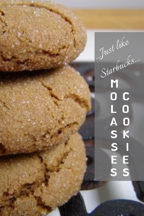 Homemade Molasses Cookie Recipe makes cookies that taste just like the Molasses Cookies you can get at Starbucks. Starbucks Molasses Cookie Recipe, Homemade Molasses, Molasses Cookie Recipe, Molasses Cookie, Molasses Recipes, Molasses Cookies Recipe, Stolen Moments, Copycat Starbucks, Healthy Food Facts