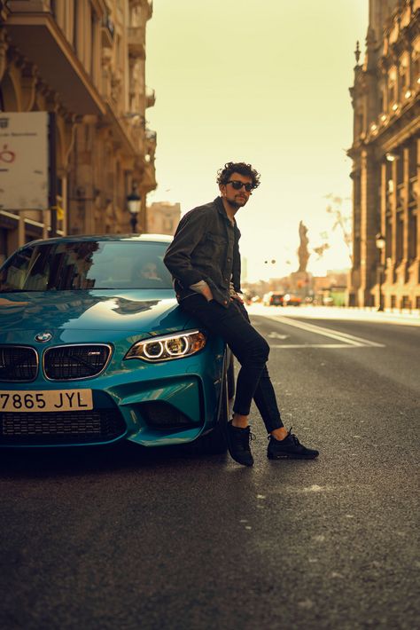 BMW M2 on Behance Mens Car Photoshoot, Men Cars Photography, Classic Car Photoshoot, Stil Masculin, Male Portrait Poses, Car Poses, Mode Hipster, Male Models Poses, Mens Photoshoot Poses