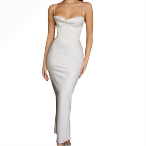 Reposhing This Item I Purchased From @Brittanicall. Loved It, But Ready To Rotate For Something New. Questions? Leave A Comment Below! House Of Cb Charmaine, Charmaine Dress, House Of Cb Dresses, Bridal Look, House Of Cb, Fall Skirts, Dress Cuts, Ivory White, Corset Dress