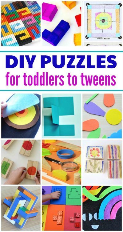 Make your own puzzles. DIY ideas for kids of all ages. Diy Ideas For Kids, Kids Puzzles, Make Your Own Puzzle, Diy Puzzles, Puzzles For Toddlers, Easy Arts And Crafts, Toddler Snacks, Kids Ideas, Fun Activities For Kids