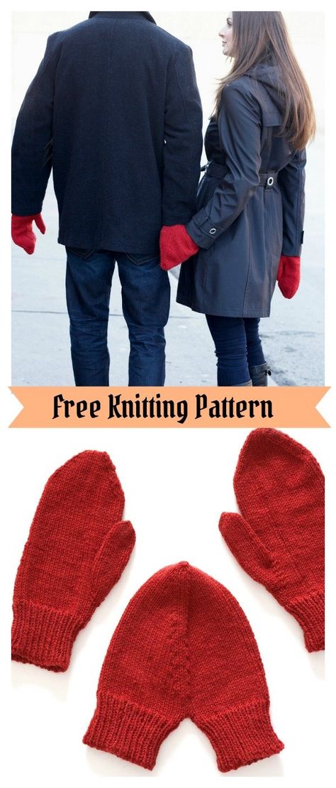 Smitten - Hand Holding Love Mitten Free Knitting Pattern Diy Mittens, Knitted Mittens Pattern, Hand Knit Mittens, Glove Pattern, Knitted Mittens, Crochet Mittens, Mittens Pattern, Embroidery On Clothes, Knit Mittens