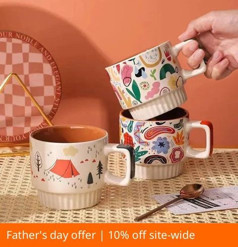 👉 Comment "Make it mine" to order --Stackable DIY Hand-Painted Ceramic Mug - Let Creativi-tea Flow 👈 Like it? Own it: adiamantfinds.com #cute #trending #tiktokmademebuyit #shopping https://postdolphin.com/t/LPCGT Coffee Capsule Holder, Macrame Light, Mug Aesthetic, Capsule Holder, Shoe Rack Living Room, Ceramic Handmade, Hand Drawn Pattern, Creative Painting, Retro Decor