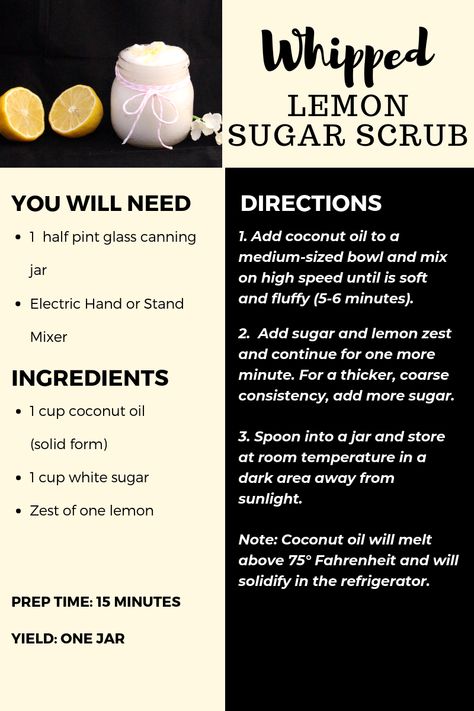 Style, Decor & More: Do-It-Yourself Whipped Lemon Sugar Scrub - All Natural Skin & Lip Care Honey Lip Scrub, Lemon Scrub, Lemon Sugar Scrub, Whipped Sugar Scrub, Homemade Body Care, Whipped Honey, Lip Scrub Recipe, Diy Acne, Body Therapy