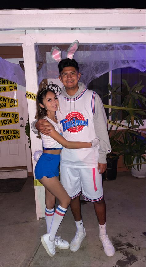 Lola Bunny And Bugs Bunny Costume Couple, Lola And Bugs Bunny Costume Black Couple, Lola Bunny Costume Couple, Space Jam Couple Costume, Couple Halloween Costumes Bugs And Lola, Bugs And Lola Costume, Lola Bunny Halloween, Space Jam Costume, Bugs Bunny Costume