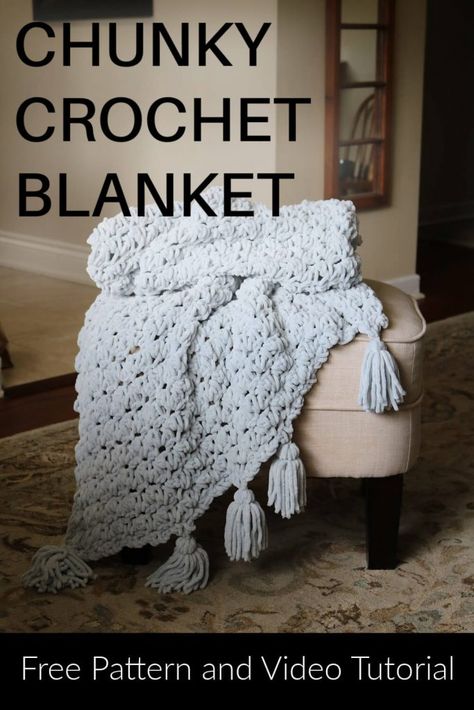 Blanket Crochet Pattern Free Chunky, Chunky Chenille Crochet Blanket Pattern, Crochet Big Yarn Chunky Blanket, Chunky Wool Crochet Blanket Patterns Free, Free Crochet Chunky Blanket Pattern, Yarn Bee Chunky Blanket Pattern, Chunky Crochet Blanket Tutorial, Free Chunky Crochet Blanket Pattern, Free Chunky Yarn Crochet Patterns