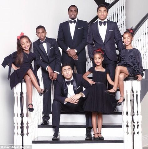 Sean Diddy Combs, Meagan Good, Diddy Combs, Black Family, Family Holiday Photos, Trey Songz, Black Fathers, Family Christmas Cards, Celebrity Families