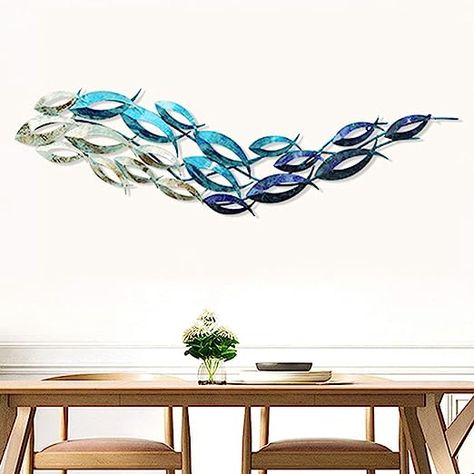 3D Metal Fish Wall Décor: Old-fashioned fish decoration with a Mediterranean-style marine theme, Smart and elegant, lifelike. Abstract Art Fish Decor: The 3D fishes metal wall decor is perfect for any room with coastal, nautical, beach, or boat décor. Perfect Gift: Artful distressed rustic finish wall sculptures for your home. Made to look like abstract fish these vintage style metal wall art sculptures is Ideal gift for birthdays, New Years, Christmas, Valentine's Day, Mother's Day. Outdoor Metal Wall Decor, Metal Fish Wall Art, 3d Metal Wall Art, Boat Decor, Fish Wall Decor, Large Metal Wall Art, Elegant Wall Art, Metal Fish, Water Sea