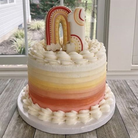 Boho Rainbow 1st Birthday Outfit, Boho Rainbow Smash Cake, Boho Rainbow Birthday Cake, Aesthetic Party Themes, Aesthetic Pastel Colors, Rainbow Smash Cakes, Around The Sun First Birthday, Boho Rainbow Cake, Sun First Birthday