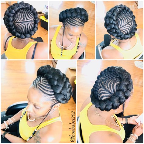 Halo Braid With Cornrows, Halo Cornrows Black Women, Halo Cornrow Hairstyles, Braid Crown Black Women, Halo Braid With Weave Black Women, Braided Halo Hairstyles For Black Women, Halo Braids For Black Women, Afropunk Hairstyles, Beautiful Cornrows