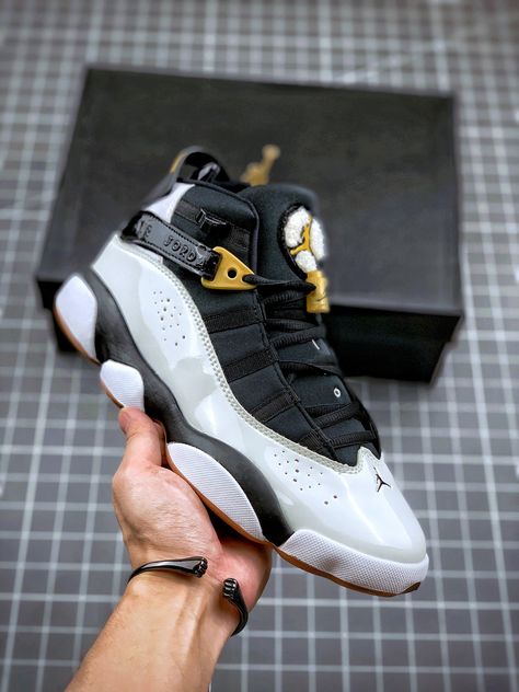 6 Rings Jordans, Jordans Black And White, Black And Gold Jordans, Air Dior, Air Jordan 6 Rings, Jordan 6 Rings, Nike Air Jordan 6, Michael Jordan Shoes, Jordan Model