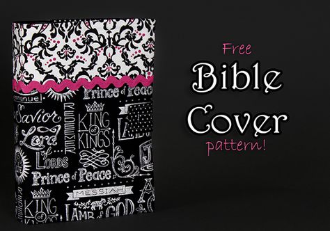 DIY Bible Cover  Free Pattern!   Customize for different sizes of books.  With inside sleeves to hold the book in place and a velcro tab closure! Bible Cover Pattern, Diy Bible Cover, Book Cover Fabric, Create Kids Couture, Bible Cases, Bible Bag, Fabric Book Covers, Book Cover Diy, Bible Cover