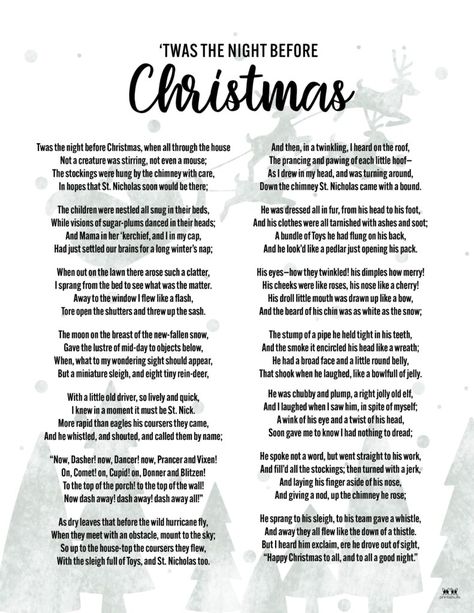 Choose from 15 unique Twas the Night Before Christmas printables perfect to read along or aloud with others at Christmastime. FREE! Print from home! Christmas Poetry, Poetry Analysis, Twas The Night Before Christmas, Printable Christmas Coloring Pages, Night Before Christmas, Twas The Night, 12 December, Free Print, Free Christmas Printables