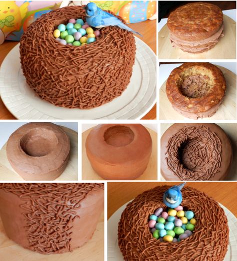 Easter Bird Nest Cake Recipe Easter Nest Cake, Nest Cake, 3d Dort, Cake Easter, Easter Nests, Easter Baking, Cupcake Cake, Easter Dessert, Easter Cakes