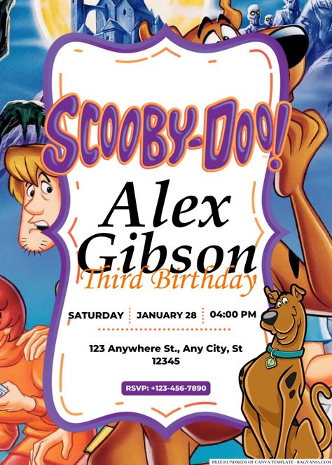 Awesome (Easily Edit PDF Invitation) Scooby Doo Birthday Invitation #free #freeinvitation2019 #birthday #disney #invitations #invitationtemplates Scooby Doo Birthday Party Ideas 2, Scooby Doo Invitations, Happy Birthday Scooby Doo, Scooby Doo 2nd Birthday, Scooby Doo Birthday Party Invitations Free Printable, Scooby Halloween, Scooby Doo Birthday, Scooby Doo Cake, Scooby Doo Halloween