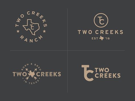 Two Creeks Ranch Logo Rd 1 Texas Logo, Western Logo, Ranch Logo, Doctor Logos, Farm Logo Design, Cattle Brands, Cattle Ranching, Farm Logo, Letterhead Design