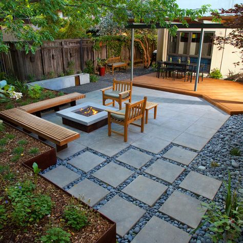 Modern Landscape Design Ideas, Remodels & Photos Reka Bentuk Landskap, Kebun Herbal, Moderne Have, Modern Backyard Landscaping, Desain Lanskap, Modern Landscape Design, Modern Garden Design, Modern Backyard, Backyard Inspiration