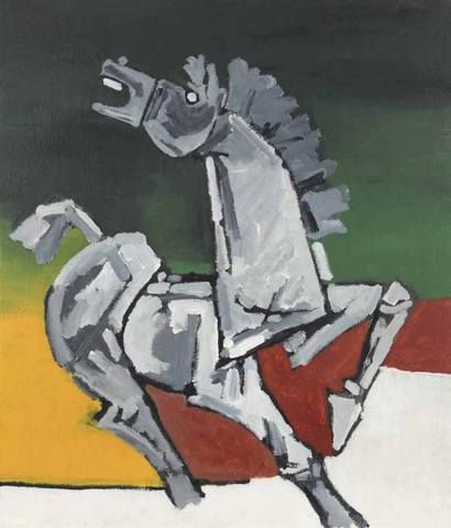 M F Hussain, Mf Hussain Paintings, Nandalal Bose, Poetry Painting, Indian Contemporary Art, Bull Painting, South Asian Art, Horse Artwork, Ganesh Art