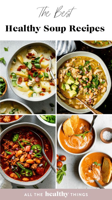 Protein Packed Soup, Wild Rice Soup Healthy, Best Healthy Soup, Dinner Soups, Gluten Free Beef Stew, All The Healthy Things, Healthy Chicken Tortilla Soup, Turkey Chili Healthy, Simple Soup