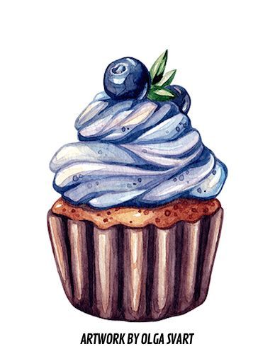 Desserts Drawing, Food Art Painting, Cupcake Drawing, Prismacolor Art, Food Sketch, Food Illustration Art, Cupcake Art, Watercolor Food, Cute Food Art