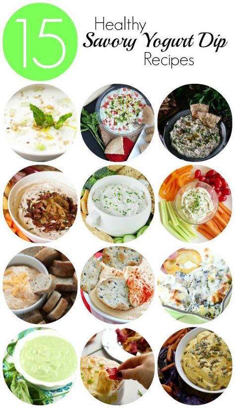 15 delicious and simple yogurt dip recipes perfect for vegetables, pretzels, chips, and pita breads. Yogurt Parfait Ideas, Savory Dip Recipes, Yogurt Dip Recipes, Parfait Ideas, Easter Appetizer Recipes, Vegan Appetizer Recipes, Savory Yogurt, Salmon Appetizer Recipes, Easter Appetizer