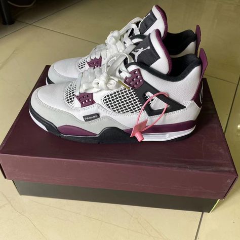 Brand New Never Worn Men’s Size Us 10 With Box Hello Kitty Jordan 4’s, Purple Jordans 4s, Nikes For Men, Jordans 10, Jordan 4 Purple, Best Jordans, Jordan Purple, Nike Shoes Women Fashion, Pretty Sneakers