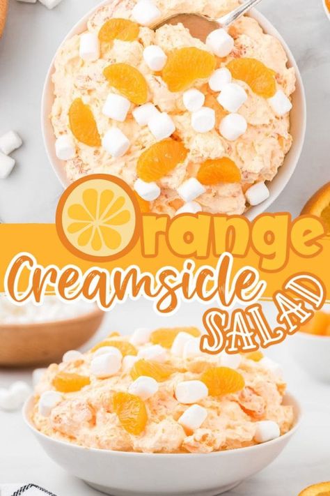 Orange Creamsicle Salad, Creamsicle Salad, Mandarin Orange Jello, Mandarin Orange Jello Salad, Orange Jello Salad, Orange Recipes Dessert, Orange Jello Salads, Silky Pudding, Orange Fluff