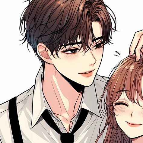 Couple Photo Anime Profile Kiss, Sharing Pfp Couple, Copley Profile, Matching Manhwa Pfp, Pp Couple Cool, Pp Couple Lucu, Pair Pfp, Couples Icons Aesthetic, Pp Couple