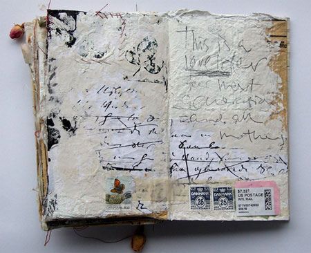 one of the spreads that Hanne created in M(Other) Love, collaborative artist book Writing Pieces, Art Altéré, Journal Style, Media Journal, Journal Collage, Collage Kunst, Small Journal, Journal 3, Artist Journal