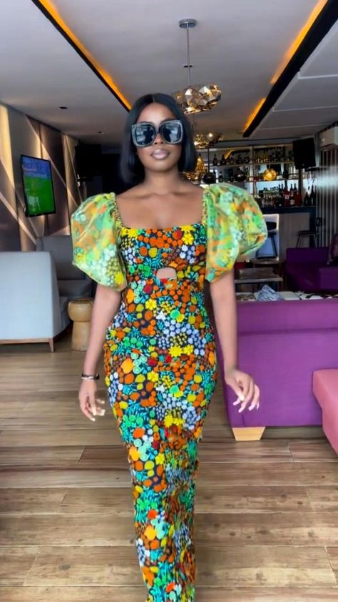 Ankara Long Dress, Long Dress Style, Dresses African Print, Ankara Dress Designs, Ankara Long Gown Styles, Dress Ankara, Ankara Dress Styles, Dresses African, African Print Dress Ankara