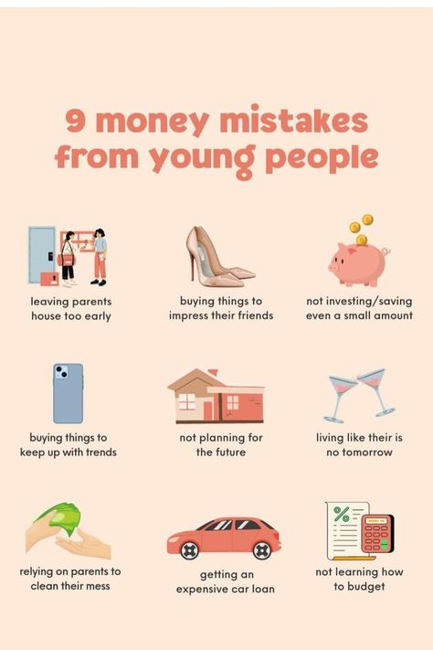 money mistakes Dorm List, Money Management Activities, Adulting 101, Financial Mistakes, Money Saving Methods, Fitness Coaching, Money Budget, Saving Strategies, Money Saving Techniques