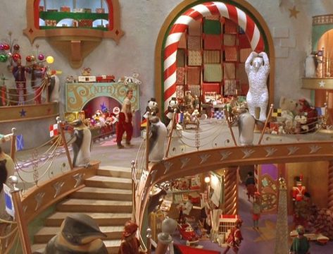 The Santa Clause | Marsella's Book Ends Santa Toy Shop, Santa Claus Movie, Santas Grotto, North Pole Santa's Workshop, Santa Village, Christmas Toy Shop, Christmas Hallway, The Santa Clause, The Movie Theater