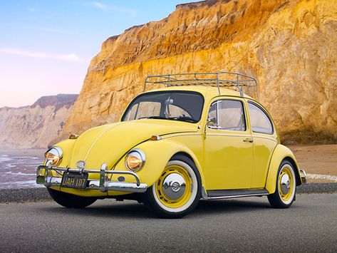 My Dream Vehicle with all the trimmings! Yellow Vw Beetle, Vw T3 Doka, Van Volkswagen, T3 Vw, Carros Retro, Bug Car, Vw Sedan, Vw Art, Classic Volkswagen