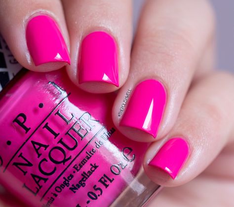 OPI Hey Baby......Love PINK!!! Opi Pink Nail Polish, Pink Nail Polish Colors, Pink Nails Opi, Hot Pink Nail Polish, Hot Pink Nail, Bright Pink Nails, Pink Nail Colors, Opi Nail Colors, Hot Pink Nails