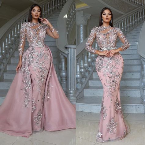 Share to be partner Prom Dress Couture, Glitter Prom Dresses, Mermaid Prom Dresses Lace, Prom Dresses Long Pink, Pink Evening Dress, Banquet Dresses, Floor Length Prom Dresses, Long Prom Gowns, Long Sleeve Prom