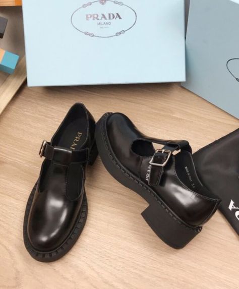 Prada Mary Jane Shoes, Capsule Shoes, Prada Mary Jane, T Strap Shoes, London Shopping, Senior Project, Hype Shoes, Strap Shoes, Leather Mary Janes