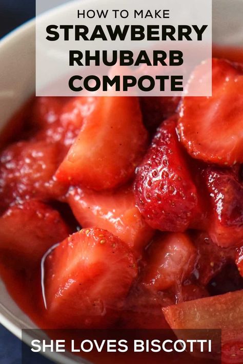 Strawberry Rhubarb Compote, Rhubarb Strawberry, Rhubarb Compote, Compote Recipe, Strawberry Compote, Rose Recipes, Fruit Dessert Recipes, Fruit Compote, Recipe Tin