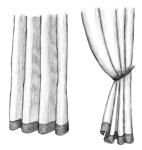 Here is how to draw a PIPE FOLD. This is a sub-fold in the family of the DROP FOLD. Learn more: https://www.udemy.com/draw-folds-clothes/?couponCode=FLLFIRST Theater Curtains Drawing, Curtain Drawing Sketch, Cloth Sketch, Theater Drawing, Draw Folds, Tutorial Sketch, Drapery Drawing, Drawing Backgrounds, Sketch Outline