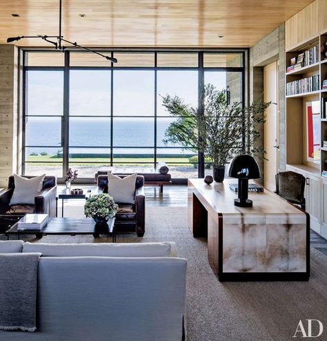 Patrick Dempsey's welcoming Malibu home Jacobsen Architecture reimagines Nantucket's residential vernacular in a striking retreatAn artful upgrade by Michael S. Smith brings modern glamour to a 1920s boathouseTastemaking interior designer Muriel Brandolini enlivens her family’s Hamptons beach house Scott Mitchell, Malibu House, Malibu Home, White Light Fixture, Real Estat, Library Office, Los Angeles Homes, Work Spaces, Beach Living