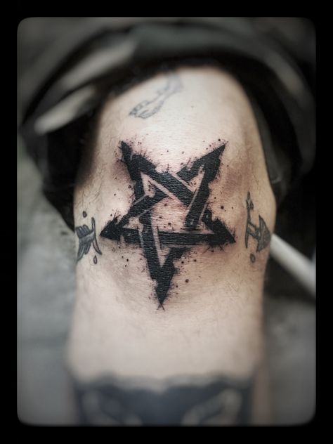 Pentagram Tattoo Satanic, Satanic Tattoo, 666 Tattoo, Hell Tattoo, Pentagram Tattoo, Satanic Tattoos, Viking Tattoo Sleeve, Evil Tattoo, Goth Tattoo