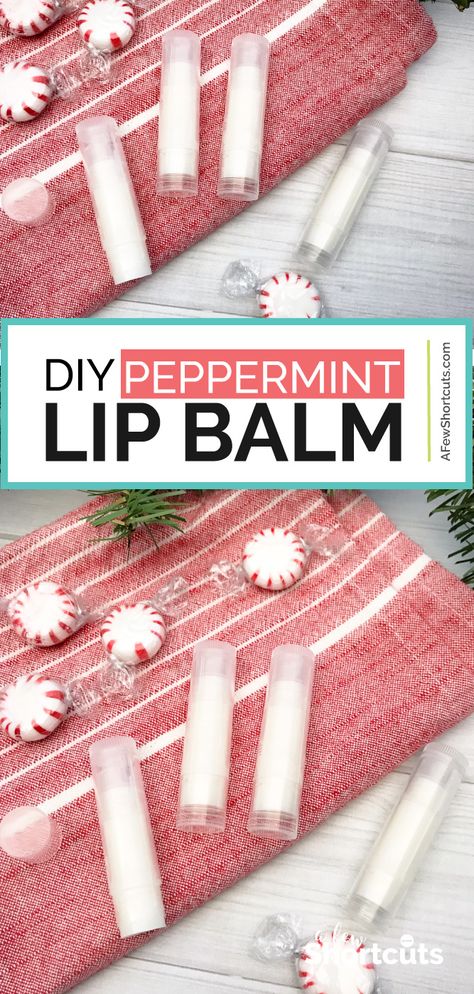 Peppermint Lip Balm Recipe, Diy Peppermint Lip Balm, Homemade Lip Balm Recipe, Lip Balm Recipe, Diy Lip Balm Recipes, Balm Recipe, Peppermint Lip Balm, Lip Balm Recipes, Homemade Lip Balm