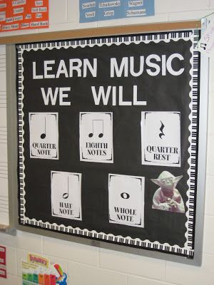 Music Room Bulletin Boards, Music Classroom Bulletin Boards, Music Education Lessons, Star Wars Music, Music Bulletin Board, Elementary Music Room, Star Wars Classroom, Music Bulletin Boards, Music Classroom Decor