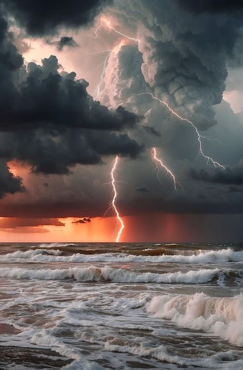 Lightning Photography, Ocean Storm, Sea Storm, Sea Scapes, Storm Photography, Beautiful Nature Wallpaper Hd, Mermaid Pictures, Ocean Landscape, Stormy Sea