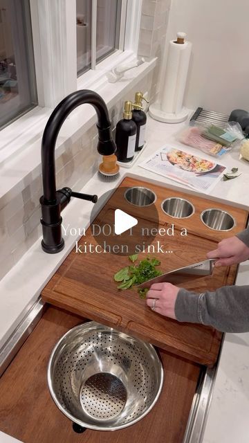 Ally • Home Inspo on Instagram: "You don’t need a sink…you need a workstation!! Would you ever put this in your kitchen?  It is one of the best decisions we made.  I LOVE IT.  Want the link?  Comment LINK and I’ll send to your DM!  #kitcheninspiration  #kitchenreno  #kitchenrenovation  #kitchensink  #kitchensinks" Workstation Sinks, Sink Workstation, Kitchen Sink Area, Workstation Sink, Ranch Kitchen, Sea Ranch, Home Inspo, Kitchen Reno, Kitchen Renovation