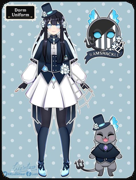 Twisted Wonderland Oc, Wonderland Clothes, Magic Clothes, Hiro Big Hero 6, Wonderland Dress, Uniform Ideas, Black Butler Characters, Disney Japan, Japan Outfit