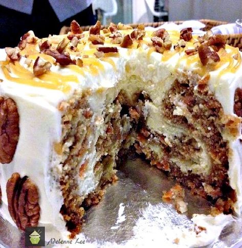 1. Carrot Cake Cheesecake | 25 JAW DROPPING DESSERTS Carrot Cake Cheesecake Recipe, Holiday Deserts, Easy Carrot Cake, Carrot Cake Cheesecake, Cake Cheesecake, Thanksgiving Desserts, Yummy Sweets, Food Cakes, Eat Dessert