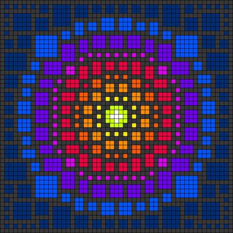 Alpha pattern #86762 | BraceletBook Pixel Mandala, Pixel Circle, Graph Art, Mandala Cross Stitch, Graph Paper Designs, Native Beading Patterns, Graph Paper Drawings, Easy Pixel Art, Pixel Art Templates