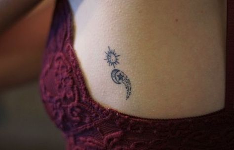 semicolon-tattoos-11 Sun And Moon Tattoo Semi Colon, Moon And Sun Semicolon Tattoo, Semi-colon Tattoo Star And Moon, Moon Star Design, Moon And Stars Semicolon Tattoo, Sun And Moon Semicolon, Semi-colon Tattoo Star, Semi-colon Tattoo Sun Moon, Sun Moon Semi Colon