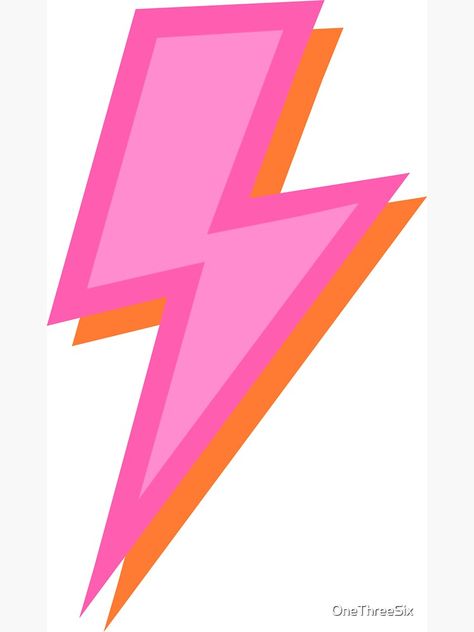 "Pink and Orange Lightning Bolts " Magnet by OneThreeSix | Redbubble Preppy Signs, Lightning Bolt Drawing, Lash Shirts, Preppy Lightning Bolt, Lightning Bolt Wallpaper, Pink And Orange Aesthetic, How To Draw Lightning, Lightning Drawing, Bolt Wallpaper