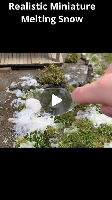 Carson Cox on Instagram: "How to make realistic melted snow effects for dioramas and miniatures! Check out the full video on my YouTube channel! #diorama #scalemodel #miniature #diy #akinteractive #snow #winter #handmade #3dart #logcabin #scenicpainting" Xps Foam Projects, Winter Diorama, Epson Salt, Snow Effect, Artificial Snow, Spring Scene, Snow Melting, Spray Foam Insulation, Winter Cabin