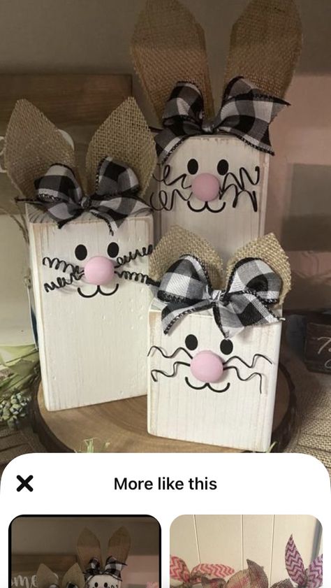 Wood Bunnies, Springtime Decor, Easter Wood Crafts, Cute Bunnies, Easter Craft Decorations, Easter Bunny Crafts, Spring Easter Crafts, Easter Projects, Easter Craft